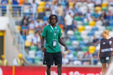 Supertaca Candido de Oliveira 2024 maçında Portekiz 'in Aveiro şehrinde bulunan Estadio Municipal de Aveiro' daki Sporting CP ve FC Porto takımları arasında Geovany Quenda (Maciej Rogowski))