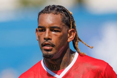 Matheus Araujo Liga Portekiz maçı sırasında GD Estoril Praia ve CD Santa Clara takımları arasında Estadio Antonio Coimbra da Mota 'da (Maciej Rogowski)