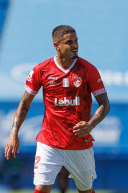 Lucas Soares, Liga Portekiz maçı sırasında Estoril Praia ve Santa Clara takımları arasında Estadio Antonio Coimbra da Mota 'da (Maciej Rogowski)
