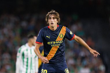 Estadio Benito Villamarin 'de Real Betis Balompie ve Girona FC takımları arasında oynanan LaLiga EASPORTS maçı sırasında Bryan Gil (Maciej Rogowski)