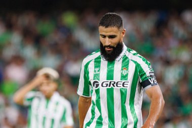 LaLiga EASPORTS maçı sırasında Estadio Benito Villamarin 'de Real Betis Balompie ve Girona FC takımları arasında Nabil Fekir (Maciej Rogowski)