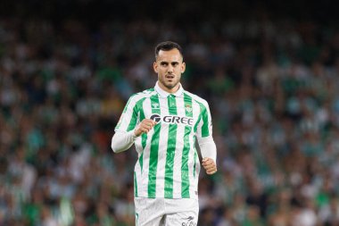 Estadio Benito Villamarin 'de Real Betis Balompie ve Girona FC takımları arasında oynanan LaLiga EASPORTS maçı sırasında Juanmi (Maciej Rogowski)