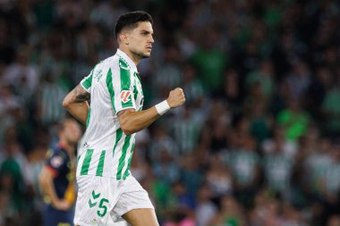 Marc Bartra, Real Betis Balompie ve Girona FC takımları arasında LaLiga EASPORTS maçında attığı golün ardından Estadio Benito Villamarin 'de (Maciej Rogowski)
