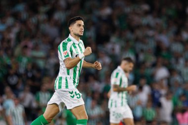 Marc Bartra, Real Betis Balompie ve Girona FC takımları arasında LaLiga EASPORTS maçında attığı golün ardından Estadio Benito Villamarin 'de (Maciej Rogowski)