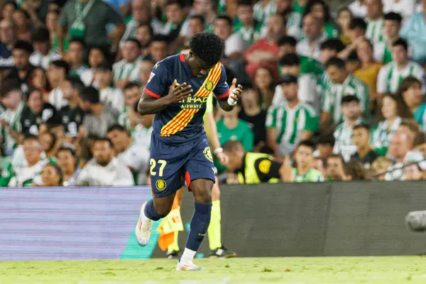 stock image Gabriel Misehouy celebrates after scoring goal  during LaLiga EASPORTS game between teams of Real Betis Balompie and Girona FC at Estadio Benito Villamarin (Maciej Rogowski)