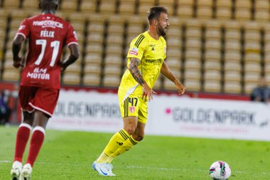 Jonatan Lucca, Liga Portekiz maçı sırasında Estadio Cidade de Barcelos 'ta Gil Vicente FC ve AVS takımları arasında görüldü (Maciej Rogowski)