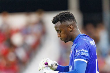 Andrew Ventura, Liga Portekiz maçı sırasında Gil Vicente FC ve AVS takımları arasında Estadio Cidade de Barcelos 'ta (Maciej Rogowski)
