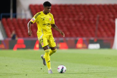 John Mercado, Liga Portekiz maçı sırasında Estadio Cidade de Barcelos 'ta Gil Vicente FC ve AVS takımları arasında görüldü (Maciej Rogowski)