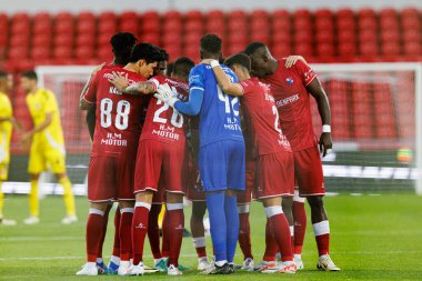 Gil Vicente takımı Liga Portekiz maçında Gil Vicente FC ve AVS takımları arasında Estadio Cidade de Barcelos 'ta (Maciej Rogowski)