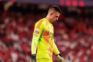 Anatoliy Trubin, Liga Portekiz maçı sırasında Estadio Da Luz 'da SL Benfica ve Casa Pia AC takımları arasında görüldü (Maciej Rogowski)