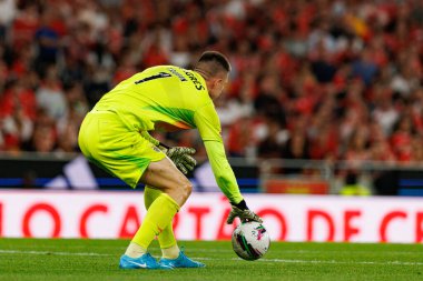 Anatoliy Trubin, Liga Portekiz maçı sırasında Estadio Da Luz 'da SL Benfica ve Casa Pia AC takımları arasında görüldü (Maciej Rogowski)