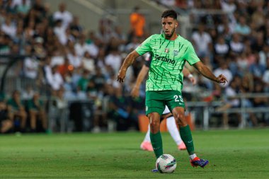 Goncalo Inacio, Liga Portekiz maçı sırasında Estadio Algarve 'deki SC Farense ve Sporting CP takımları arasında görüldü (Maciej Rogowski)