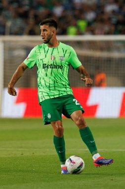 Goncalo Inacio, Liga Portekiz maçı sırasında Estadio Algarve 'deki SC Farense ve Sporting CP takımları arasında görüldü (Maciej Rogowski)