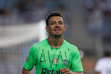 Pedro Goncalves seen in action  during Liga Portugal game between teams of SC Farense and  Sporting CP at Estadio Algarve  (Maciej Rogowski) clipart