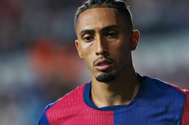 Raphinha, Estadio de Vallecas 'ta Rayo Vallecano ve FC Barcelona takımları arasında oynanan LaLiga EA SPORTS maçı sırasında görüldü (Maciej Rogowski)