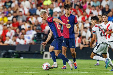 Dani Olmo, Estadio de Vallecas 'ta Rayo Vallecano ve FC Barcelona takımları arasında oynanan EA SPORTS maçı sırasında görüldü (Maciej Rogowski)