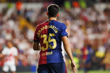 Gerard Martin, Estadio de Vallecas 'ta Rayo Vallecano ve FC Barcelona takımları arasında oynanan LaLiga EA SPORTS maçı sırasında görüldü (Maciej Rogowski)