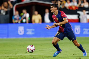 Gerard Martin, Estadio de Vallecas 'ta Rayo Vallecano ve FC Barcelona takımları arasında oynanan LaLiga EA SPORTS maçı sırasında görüldü (Maciej Rogowski)