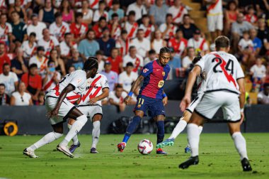 Raphinha, Estadio de Vallecas 'ta Rayo Vallecano ve FC Barcelona takımları arasında oynanan LaLiga EA SPORTS maçı sırasında görüldü (Maciej Rogowski)