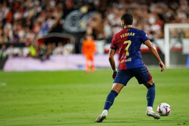 Ferran Torres, LaLiga EA SPORTS maçı sırasında Estadio de Vallecas 'ta Rayo Vallecano ve FC Barcelona takımları arasında görüldü (Maciej Rogowski)