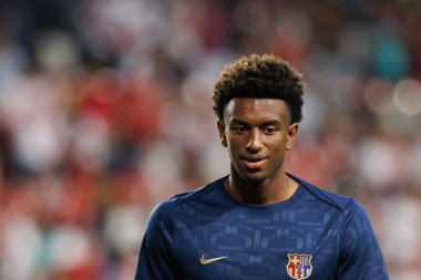 Alejandro Balde, Estadio de Vallecas 'ta Rayo Vallecano ve FC Barcelona takımları arasında oynanan LaLiga EA SPORTS maçı sırasında görüldü (Maciej Rogowski)