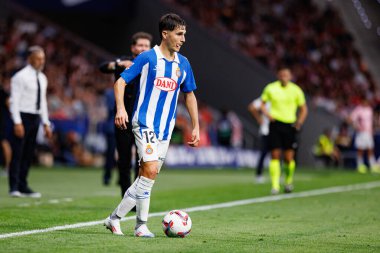 Alvaro Tejero, Atletico de Madrid ve Estadio Civitas Metropolitano 'daki RCD Espanyol takımları arasında LaLiga EA SPORTS maçı sırasında görüldü.