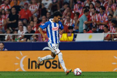 Omar El Hilali LaLiga EA SPORTS maçı sırasında Estadio Civitas Metropolitano 'da Atletico de Madrid ve RCD Espanyol takımları arasında görüldü.
