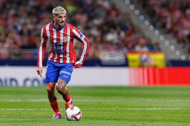 Rodrigo de Paul, Estadio Civitas Metropolitano 'da Atletico de Madrid ve RCD Espanyol takımları arasında oynanan LaLiga EA SPORTS maçı sırasında görüldü.