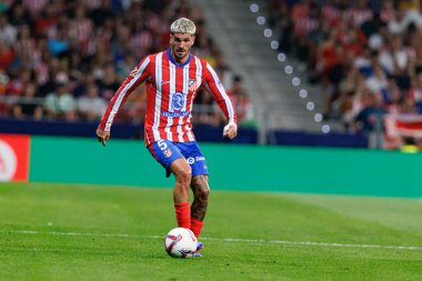 Rodrigo de Paul, Estadio Civitas Metropolitano 'da Atletico de Madrid ve RCD Espanyol takımları arasında oynanan LaLiga EA SPORTS maçı sırasında görüldü.