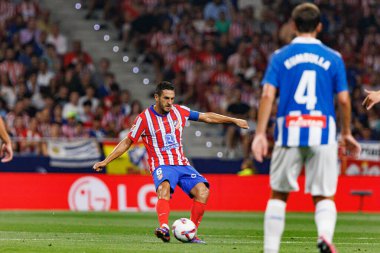 Estadio Civitas Metropolitano 'da Atletico de Madrid ve RCD Espanyol takımları arasında oynanan LaLiga EA SPORTS maçı sırasında görülen Koke