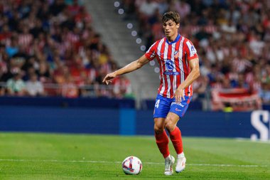 Robin Le Normand, Atletico de Madrid ve Estadio Civitas Metropolitano 'daki RCD Espanyol takımları arasında oynanan LaLiga EA SPORTS maçı sırasında görüldü.