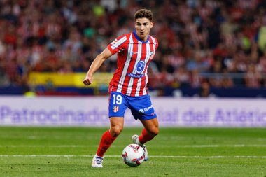 Julian Alvarez LaLiga EA SPORTS maçı sırasında Estadio Civitas Metropolitano 'da Atletico de Madrid ve RCD Espanyol takımları arasında görüldü.