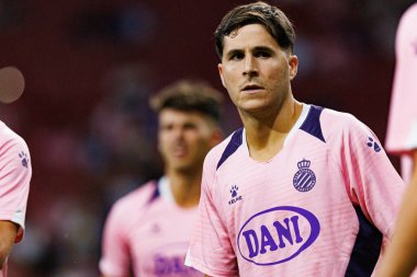Alvaro Tejero, Atletico de Madrid ve Estadio Civitas Metropolitano 'daki RCD Espanyol takımları arasında LaLiga EA SPORTS maçı sırasında görüldü.