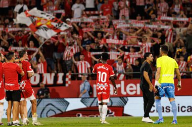 Yaser Asprilla, Girona FC ve CA Osasuna takımları arasında Estadi Montilivi 'de oynanan LaLiga EA SPORTS maçı sırasında görüldü (Maciej Rogowski)