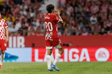 Bryan Gil, LaLiga EA SPORTS maçı sırasında Girona FC ve CA Osasuna takımları arasında Estadi Montilivi 'de görüldü (Maciej Rogowski)