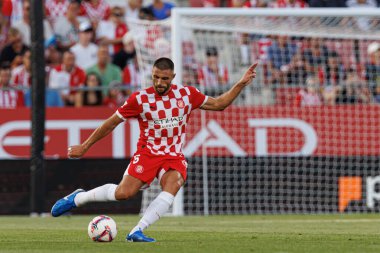 David Lopez, LaLiga EA SPORTS maçı sırasında Girona FC ve CA Osasuna takımları arasında Estadi Montilivi 'de görüldü (Maciej Rogowski)
