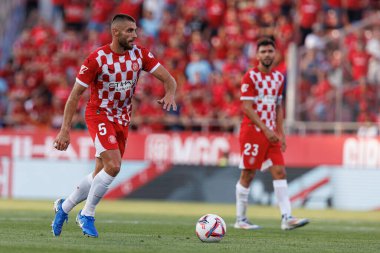 David Lopez, LaLiga EA SPORTS maçı sırasında Girona FC ve CA Osasuna takımları arasında Estadi Montilivi 'de görüldü (Maciej Rogowski)