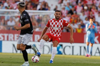 David Lopez, LaLiga EA SPORTS maçı sırasında Girona FC ve CA Osasuna takımları arasında Estadi Montilivi 'de görüldü (Maciej Rogowski)