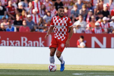 David Lopez, LaLiga EA SPORTS maçı sırasında Girona FC ve CA Osasuna takımları arasında Estadi Montilivi 'de görüldü (Maciej Rogowski)