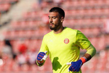 Paulo Gazzaniga, LaLiga EA SPORTS maçı sırasında Girona FC ve CA Osasuna takımları arasında Estadi Montilivi 'de görüldü (Maciej Rogowski)