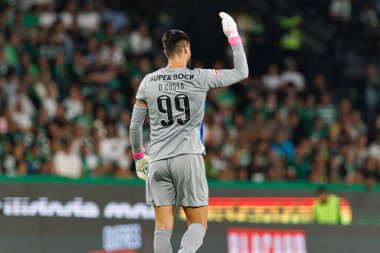 Estadio Jose Alvalade 'deki (Maciej Rogowski) Sporting CP ve FC Porto takımları arasında oynanan Liga Portekiz maçı sırasında Diogo Costa)