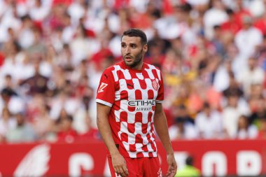 Abel Ruiz, Estadio Ramon Sanchez Pizjuan 'da Sevilla FC ve Girona FC takımları arasında LaLiga EA SPORTS maçında görüldü (Maciej Rogowski)
