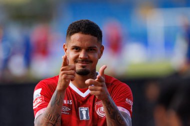 Lucas Soares, Liga Portekiz maçı sırasında Estadio Belediyesi Rio Maior 'da Casa Pia AC ve CD Santa Clara takımları arasında görüldü (Maciej Rogowski)