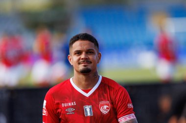 Lucas Soares, Liga Portekiz maçı sırasında Estadio Belediyesi Rio Maior 'da Casa Pia AC ve CD Santa Clara takımları arasında görüldü (Maciej Rogowski)