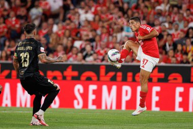 Miguel Lopes, Tiago Gouveia Liga Portekiz maçı sırasında Estadio Da Luz 'da SL Benfica ve CF Estrela Amadora (Maciej Rogowski)