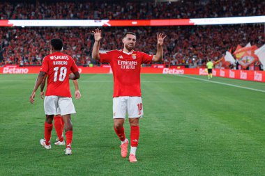 Orkun Kokcu, Liga Portekiz maçında SL Benfica ve CF Estrela Amadora takımları arasında attığı gol sonrasında Estadio Da Luz 'da (Maciej Rogowski)