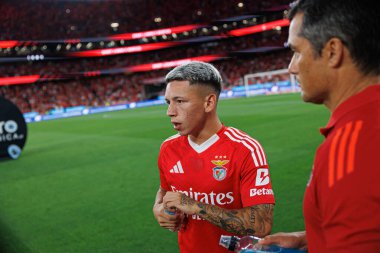 Gianluca Prestianni, Liga Portekiz maçı sırasında Estadio Da Luz 'da SL Benfica ve CF Estrela Amadora takımları arasında görüldü (Maciej Rogowski)
