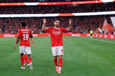 Orkun Kokcu, Liga Portekiz maçında SL Benfica ve CF Estrela Amadora takımları arasında attığı gol sonrasında Estadio Da Luz 'da (Maciej Rogowski)