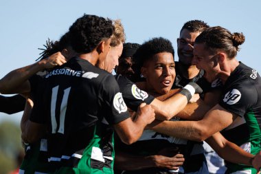Joao Silva, Liga Revelacao maçında Estadio Aurelio Pereira 'daki SL Benfica ve Sporting CP takımları arasında attığı golü kutlarken görüldü.