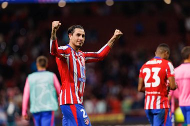 Jose Maria Gimenez UEFA Şampiyonlar Ligi maçında Atletico de Madrid ve Red Bull Leipzig (Maciej Rogowski) takımları arasında görüldü.)